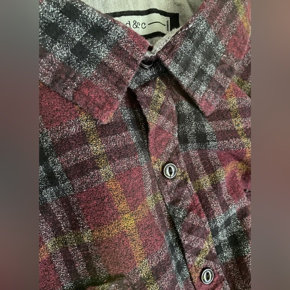 PD&C Tartan Plaid Casual Button Up Shirt Long Sleeve Mens Size Large - Picture 5 of 10